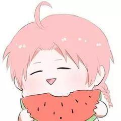 可爱卡通人物吃瓜头像